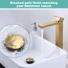 Bathroom Sink Drain Without Overflow, ARCORA Brushed Gold Pop Up
