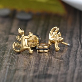 Feilok Unisex Tragus Ear Helix Cartilage Piercing Stud Earring Lizard Gecko Lizard Stud Earrings, Stainless Steel, No Gemstone