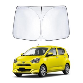 YYANBB Daihatsu Mira e: S LA350S/LA360S 2nd Generation Car Sun Shade for Windshields, Parasol, Sun Shade, UV Protection, Overnight in Car, Foldable, No Suction Cup Required
