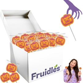 Fruidles Orange Pumpkin Tattoo Lollipop Suckers Candy, Great for Goody Party Bag Fillers, Individually Wrapped (5 Pounds (Bulk))