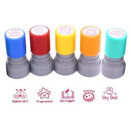 LHKJ Set of 5 Ink Stamps for Kids School Encourage Teachers