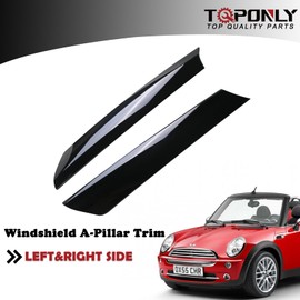 Windshield A Pillar Trim Molding (1 Pair) | Compatible with Mini Cooper R50 R52 R53 Accessories Left Driver and Right Passenger Side | Replaces 51137128157 Exterior Window A-Pillar Post Trim Panel