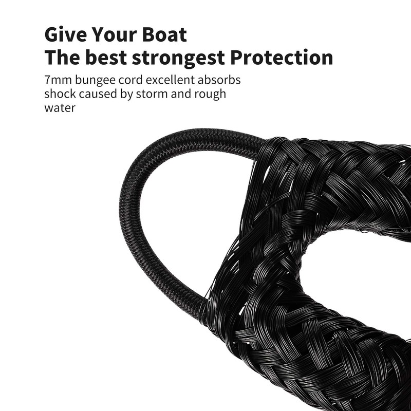 WKYBF 2 Pack Bungee Dock Line Mooring Rope for Boat