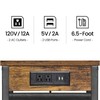 TUTOTAK C Shaped End Table with Charging Station, Side Table