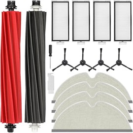 15 pcs Accessories Kit Replacement Parts for Roborock Q5 Pro/Q5 Pro + Plus /Q8 Max/Q8 Max Plus Robot Vacuum (red,Black)