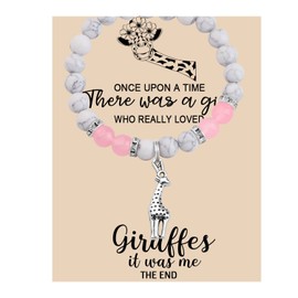 MAOFAED Giraffe Gift, Giraffe Pendant Bracelet For Her, Animal Lover Gift