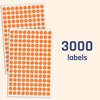 3000 Pack, 0.375" Round Dot Stickers Circle Labels - Orange