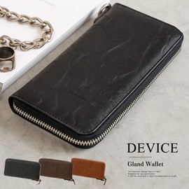 [デバイス] gland ラウンド長財布 -ブラック