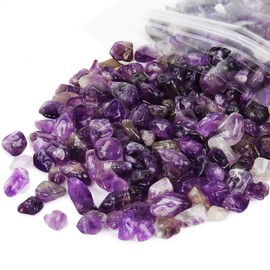 456 PCs Natural Chip Stone Beads, 5-8mm Irregular Multicolor Gemstones Loose Crystal Healing Amethyst Rocks with Hole for Jewelry Making DIY Crafts