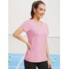 SMENG Pink Shirts for Women Basic Vneck Short Sleeve Sun