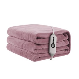 Electric Heated Blanket 62"x84" Twin Size, Soft Coral Fleece with 4 Heating Levels and 10 Hours Auto-Off, Machine Washable, Cozy Plush Fabric for Home, Purple