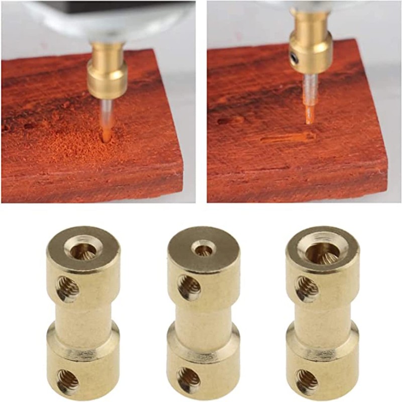 Pack of 5 Brass Shaft Coupling, Coupling Connector Sleeve, Shaft