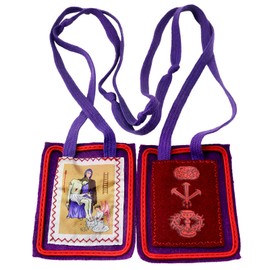 MERCILIA MEISHILAI 3*2.4″ Marie Julie Jahenny Made of Wool Purple Scapular of Benediction and Protection Scapulars Catholic Necklace Devotional Gifts Escapulario Morado Escapularios Catolicos Wear or Display in Home