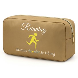 Jielahua Running Gifts Makeup Bag Funny Runner Makeup Bag Runner Fitness Gym Funny Travel Toiletry Pouch Marathoner Gifts for Runners Unique Present for Women Girls