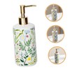 Sosoport Ceramic Flower Printing Lotion Dispenser Stylish Pump Bottle for