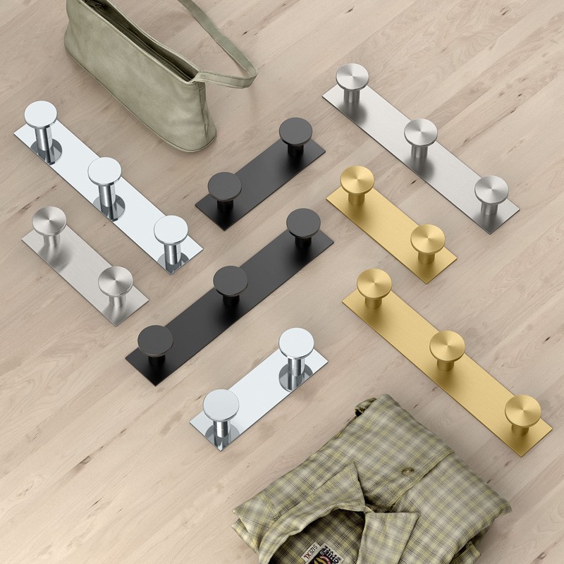 Gatco 1284B Glam All Modern Double Hook, Brushed Brass |