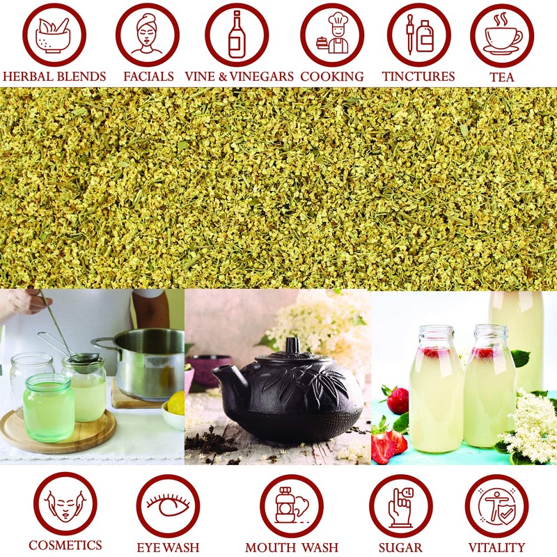 Foothills Naturals Elder-flowers Organic - 1 lb (454g) Bulk Loose