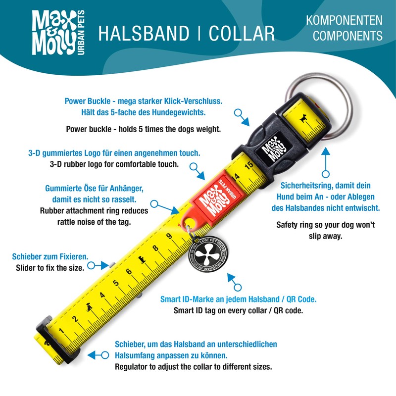 Max & Molly Gotcha! Dog Collar with Smart ID, Padded