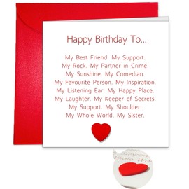 Birthday Card for Sister, Special Sister Birthday Card, Sentimental Bday Card for Her With Envelope