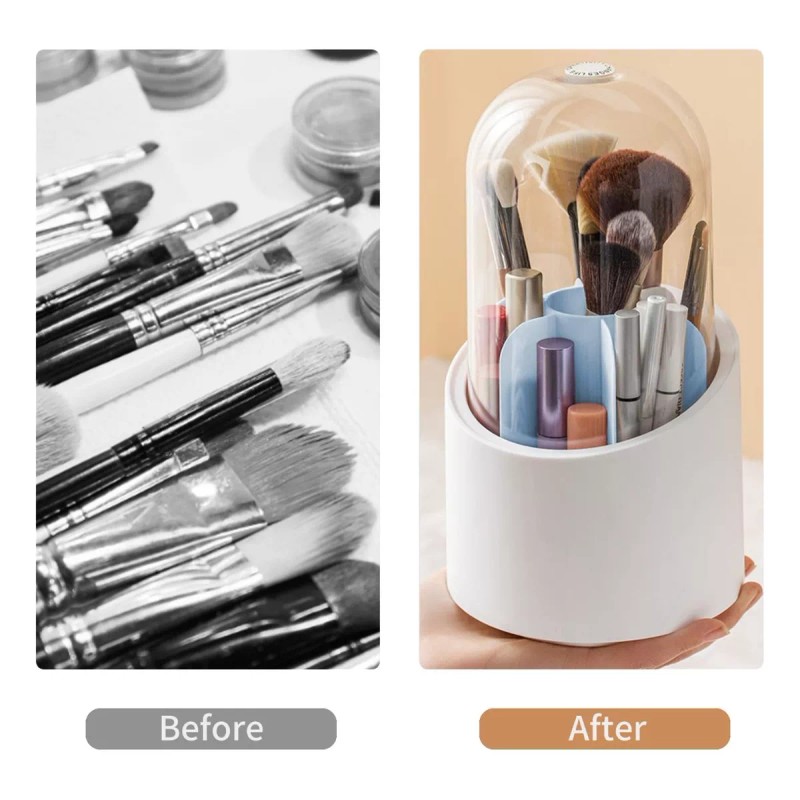 Grupo Gomar Soporte Organizador Giratorio 360° De Maquillaje Y Brochas
