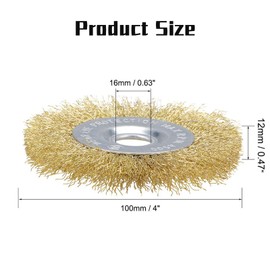 SANTUO 5Pcs 4 Inch Wire Brush for Drill Brass Wire Brush Crimped Steel with 5/8-Inch Arbor Hole Brass Coated Wire Brush Wheel Cup Brush Set