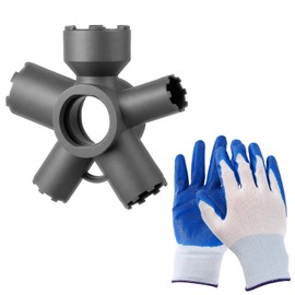 Universal Faucet Aerator Removal Tool, 10 in 1 Sink Tap Aerator Wrench Key with Cotton Gloves for Threaded and Housed Bubbler Fits M28/M24/PL-CS M24/M21.5/M18.5