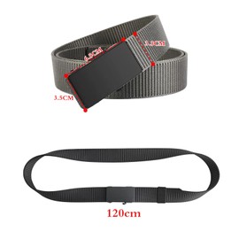 Dyaucwpo Pack of 2 Tactical Belts, Work Belt, Men's Belt Without Holes, Work Belt, Military Hiking, Infinitely Adjustable Fabric Belt, for Outdoor, Work, Leisure, Hunting, black / silver