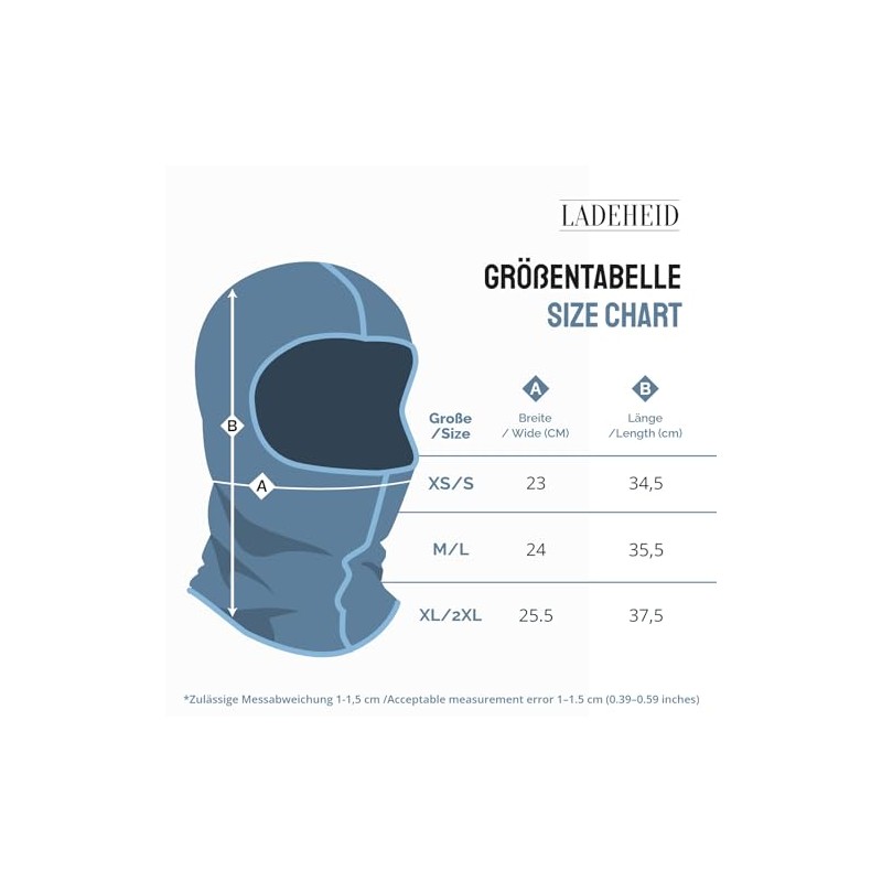 Ladeheid Silverplus LA-146 Thermoactive Balaclava Ski Mask - m-l