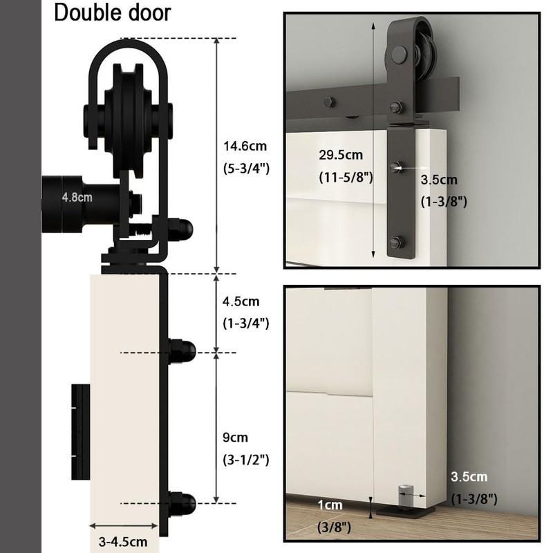 TSMST 52" Bi-Folding Sliding Barn Door Hardware Track Kit for