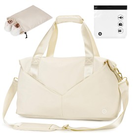 For Spirit Airlines 18x14x8 Personal Item Bag Travel Duffel Bag Underseat Carry-on Luggage Weekender Overnight Bag (Beige)