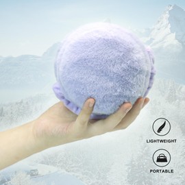 RUIKUNA Earmuffs Women Winter Black Ear Muffs Foldable Fluffy White Ear Warmers Girls Cute Ear Covers Adjustable Headbands Big (Purple)