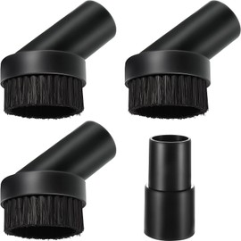 Honoson 3 Pcs 25 mm Vacuum Brush Attachment Round Dust Brush with 1-1/4 to 1-3/8 Inch Hose Adapter for 1.25 Inch Cleaner Vacuum Attachment Soft Bristle Replacement(PP Material)