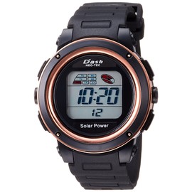 Arias ADWW19020SOL-02 Men's Digital Dash Wristwatch, Waterproof, Multi-functional, Backlight, Urethane Strap, Black, Black