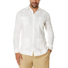 Cubavera Men's Button Down Collar Shirt, bright white