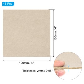 PATIKIL 4x4 Inch Square Beige Felt Furniture Pad, 5 Pack, 2mm Thickness, Soft Adhesive Non-Slip Anti-Scratch Backed