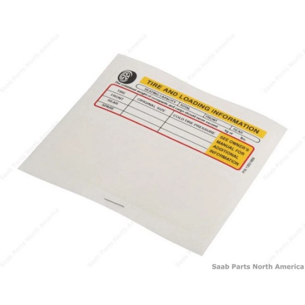 Genuine OEM Vehicle Capacity and Tire Info Label Kit For