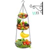 HULISEN 3 Tier Hanging Fruit Basket with Banana Hook, 36-Inch