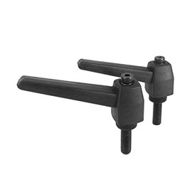 Pack of 2 Push Button Ratchet Level Adjustable Handles with Threaded Stud - 1/4" x 20 TPI - PBRLM 1/4x2