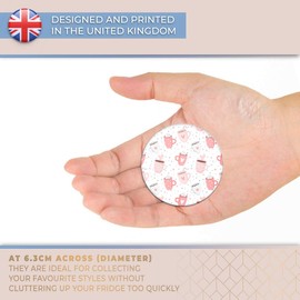 Destination Vinyl ltd Magnet for Refrigerator, Fridge - Cute Tea Coffee Cups Hearts for Office, Cabinet and Whiteboard, Magnetic Stickers, 14731