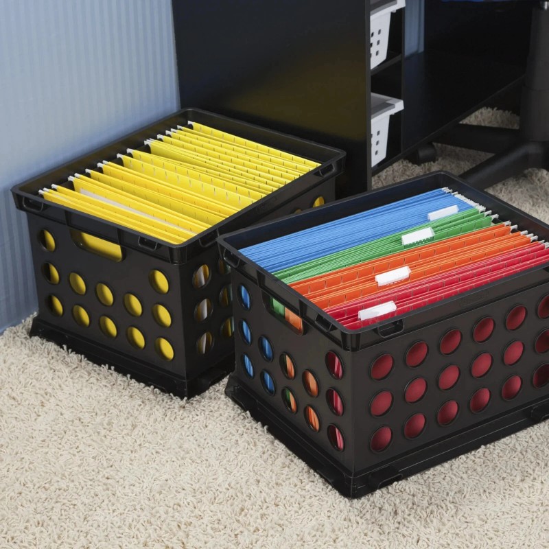 Sterilite Plastic File Crate in Black