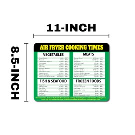 Air Fryer Magnetic Cheat Sheet Set, Air Fryer Accessories Cookbook, Airfryer Accessory Magnet Sheet Quick Reference Guide 11-Inch by 8.5-Inch Large Visible Magnet