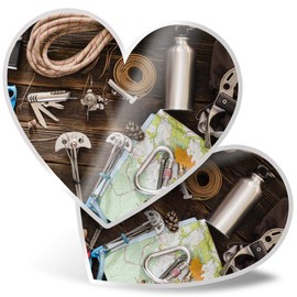 2 x Heart Stickers 15 cm - Climbing Equipment Ropes Boots Fun Decals for Laptops,Tablets,Luggage,Scrap Booking,Fridges, #12624