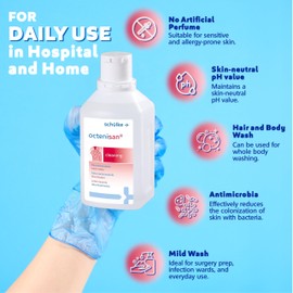 JJH Medical Schulke Octenisan Antimicrobial Body Wash 500ml – Antimicrobial Body Wash for Whole-Body Cleansing, Includes JJH Medical 5-Day Protocol Guide & Tracker for Daily Hygiene
