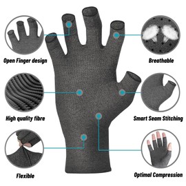Premuly 2Pairs Arthritis Gloves for Women and Men, Compression Gloves to Alleviate Hand Pain Swelling for Carpal Tunnel, Hand Pain, RSI, Driving, Typing (M)