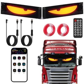 Frstem Set of 2 LED Eyes for Car, 37.4 x 9.2 cm, Devil Eyes Light for Trucks, Devil Eyes, LED Car, Truck Accessories, Interior, USB Power Supply, Adjust, App Control