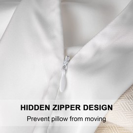 Mulberry Silk Pillowcase for Hair and Skin,Cooling Silk Pillow Case with Hidden Zipper,Allergen Proof Dual Sides Soft Breathable Smooth Silk Pillow Cover for Women. (White, Standard(20"x 26"))