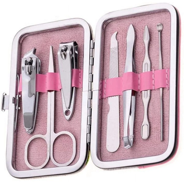 Unbranded Nail Clipper 7Pcs Set Nail Scissors Grooming Travel Case