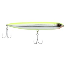 Berkley Saltwater Drift Walker Topwater Fishing Lure, Chrome/Chartreuse, 1/2 oz, 4.3in, Tail Weighted Design Tuned for Casting Distance, Equipped with Fusion19 Hook