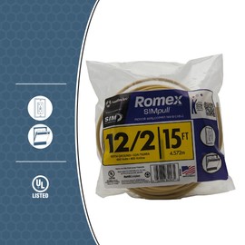 Woods 28828226 12/2 15' NM-B W/G Wire