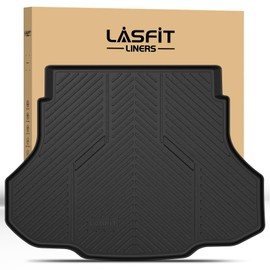 LASFIT Cargo Mats for Hyundai Elantra 2025 2024 2023 2022 2021 / Hyundai Elantra N 2022-2025, All Weather TPE Custom Fit Car Trunk Mats Cargo Liners, Black